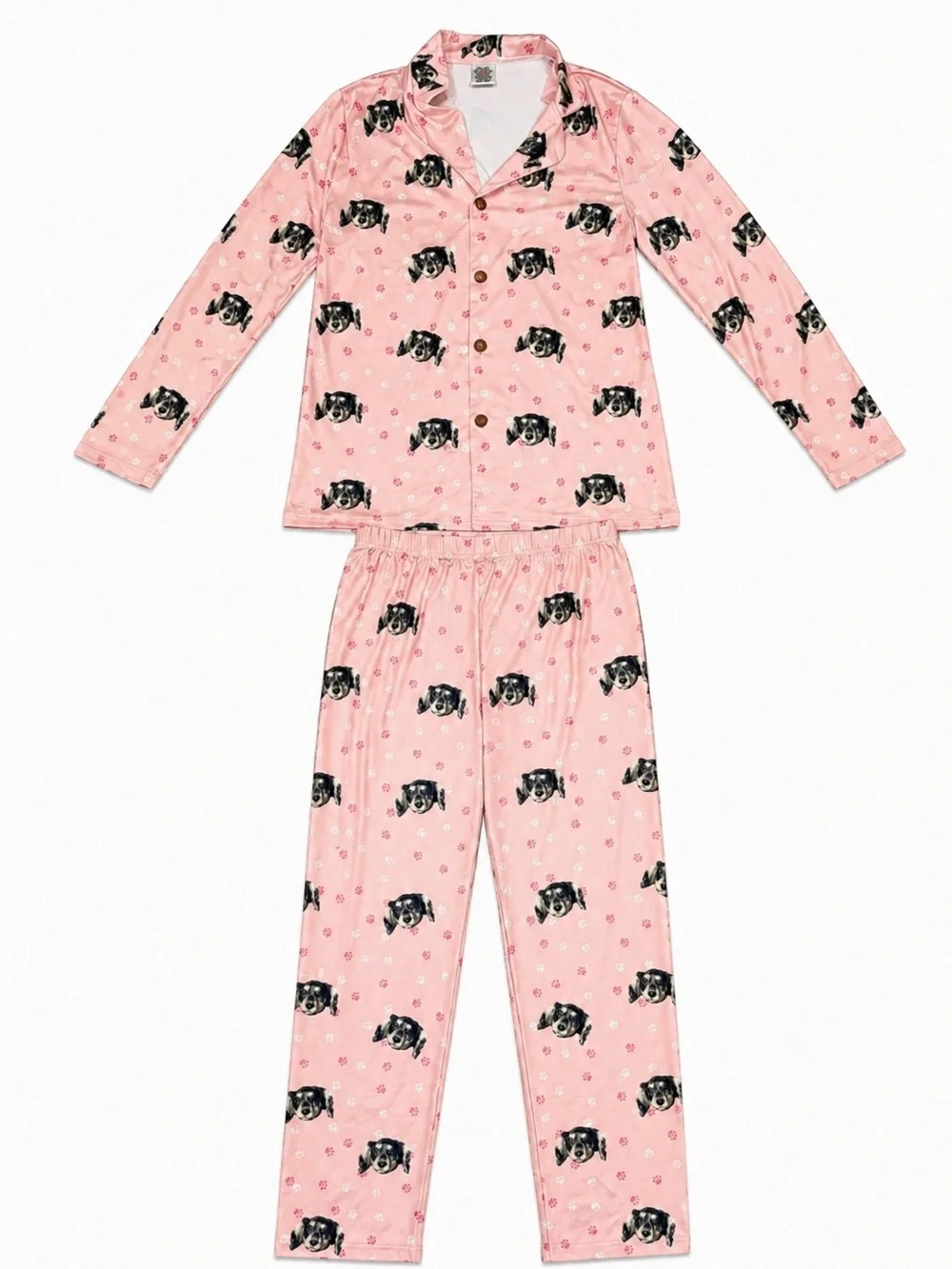 Pink Dachshund Print Pajama Set | Youth Size 12–14 | 2-Piece Sleepwear